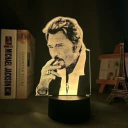 French Celebrity Johnny Hallyday Signature Led Night Light Fans Gift Home Decoration Color Changing Nightlight Bedroom Desk Lamp