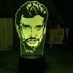 French Celebrity Johnny Hallyday Signature Led Night Light Fans Gift Home Decoration Color Changing Nightlight Bedroom Desk Lamp
