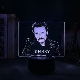 French Celebrity Johnny Hallyday Signature Led Night Light Fans Gift Home Decoration Color Changing Nightlight Bedroom Desk Lamp