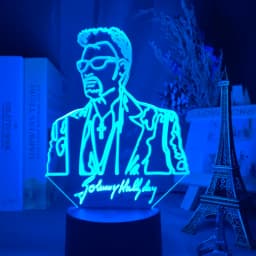 French Celebrity Johnny Hallyday Signature Led Night Light Fans Gift Home Decoration Color Changing Nightlight Bedroom Desk Lamp