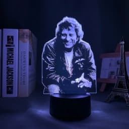 French Celebrity Johnny Hallyday Signature Led Night Light Fans Gift Home Decoration Color Changing Nightlight Bedroom Desk Lamp
