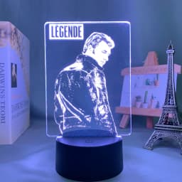 French Celebrity Johnny Hallyday Signature Led Night Light Fans Gift Home Decoration Color Changing Nightlight Bedroom Desk Lamp