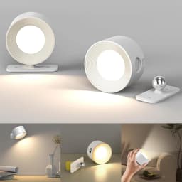 LED Wall Sconces, Mounted Lamps with Rechargeable Battery Operated Dim 3 Brightness Removable Charging 360°Rotate Magnetic Ball