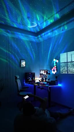 2026 Holiday Gifts Aurora Northern Lamp Ambient Projector Light Bedroom Wireless Ocean Wave Star Moon Aurora Dome Projector