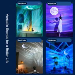 2026 Holiday Gifts Aurora Northern Lamp Ambient Projector Light Bedroom Wireless Ocean Wave Star Moon Aurora Dome Projector