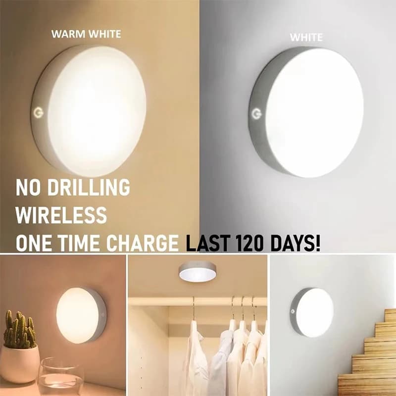 PIR Motion Sensor LED Night Light USB Rechargeable Night Lamp For Kitchen Cabinet Wardrobe Lamp Staircase Wireless Closet Light