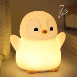 Penguin Night Light, Animal Themed Squishy Silicone Nursery Lamp with Dimming Timing, USB Rechargeable Bedside Nightlight