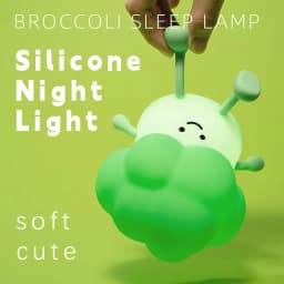 Cartoon Silicone Broccoli Sleep Lamp ReChargable LED Night Light for Children Holiday Gift, Cute Bedside Decor