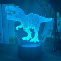 Baby Night Light Dinosaur Triceratops for Kids Bedroom Decor Nightlight Cool Birthday Gift 3d Illusion Acrylic Battery Desk Lamp