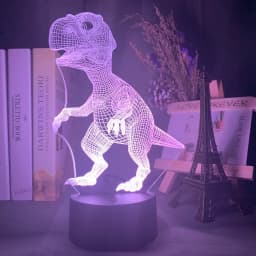 Baby Night Light Dinosaur Triceratops for Kids Bedroom Decor Nightlight Cool Birthday Gift 3d Illusion Acrylic Battery Desk Lamp