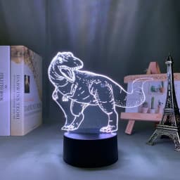 Baby Night Light Dinosaur Triceratops for Kids Bedroom Decor Nightlight Cool Birthday Gift 3d Illusion Acrylic Battery Desk Lamp