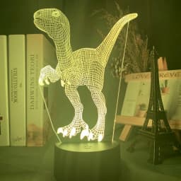 Baby Night Light Dinosaur Triceratops for Kids Bedroom Decor Nightlight Cool Birthday Gift 3d Illusion Acrylic Battery Desk Lamp