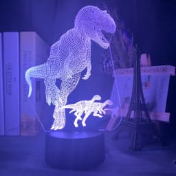 Baby Night Light Dinosaur Triceratops for Kids Bedroom Decor Nightlight Cool Birthday Gift 3d Illusion Acrylic Battery Desk Lamp