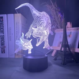 Baby Night Light Dinosaur Triceratops for Kids Bedroom Decor Nightlight Cool Birthday Gift 3d Illusion Acrylic Battery Desk Lamp