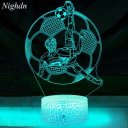 Soccer Night Light for Kids Room Decor 7 Colors Football Lamp Bedside Table Birthday Christmas Gifts for Boys Girls Sports Fans