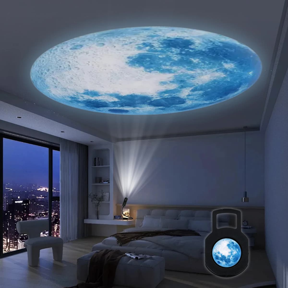 Moon Lamp, LED Lamp, Blue Planet