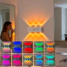 Wall-Mounted LED Sensor Light with Motion Detector & USBCharging Dimmable Night Light RGB or 3Colors for Entryway Bedside Stairs