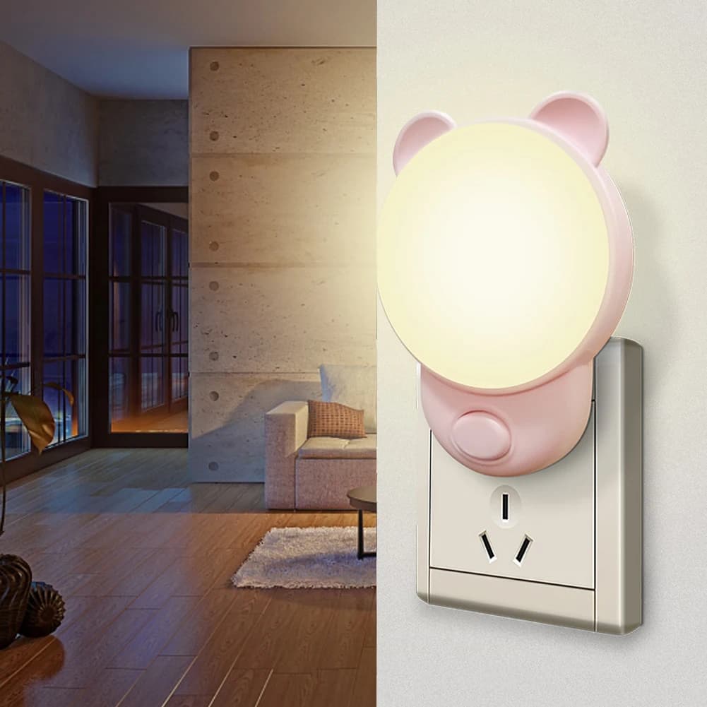 Bedside Lamp Night Light EU US Plug LED Night Light AC220V Bedroom Lamp Gift for Children Cute Night Lamp for Corridor WC