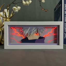 Anime Light Box Jujutsu Kaisen Satoru Gojo Eye Face Room Decor Lightbox Manga 3d Papercut Lamp For Children's Bedroom Boy's Gift