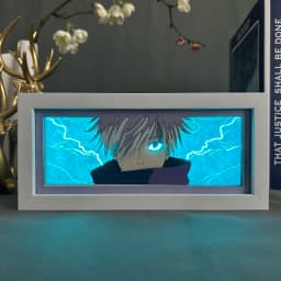 Anime Light Box Jujutsu Kaisen Satoru Gojo Eye Face Room Decor Lightbox Manga 3d Papercut Lamp For Children's Bedroom Boy's Gift