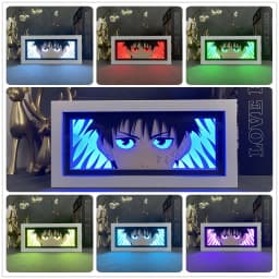 Anime Light Box Jujutsu Kaisen Satoru Gojo Eye Face Room Decor Lightbox Manga 3d Papercut Lamp For Children's Bedroom Boy's Gift