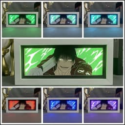 Anime Light Box Jujutsu Kaisen Satoru Gojo Eye Face Room Decor Lightbox Manga 3d Papercut Lamp For Children's Bedroom Boy's Gift