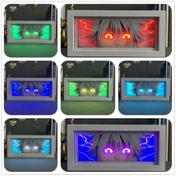 Anime Light Box Jujutsu Kaisen Satoru Gojo Eye Face Room Decor Lightbox Manga 3d Papercut Lamp For Children's Bedroom Boy's Gift