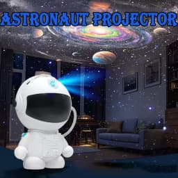 Astronaut Galaxy Projector Ultra-HD Astronauts Design, 12 Film Discs, LED Display with Adjustable Brightness