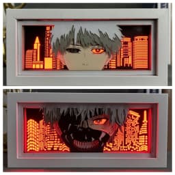 Anime Tokyo Ghoul Light Box Ken Kaneki Paper Carving 3d Anime Lamp Led Night Light Manga Action Figure For Room Decor Child Gift