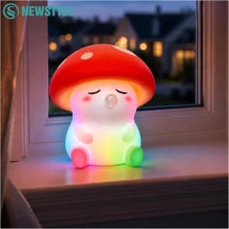 Mushroom Night Light Tap Control Color Changing Silicone Bedside Lamp Rechargeable Cute Nursery Lamp For Birthday Gifts