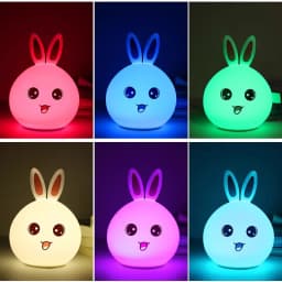 LED Night Light Cute Sheep Panda Rabbit Silicone Lamp Rechargeable Animal Shape Sleep Soft Nightlights For Kids Birthday Gift