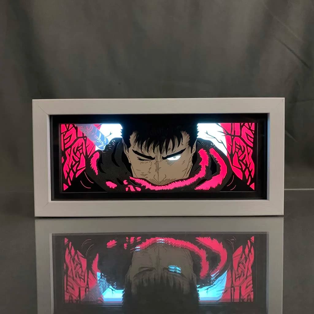 Anime Light Box Berserk Guts For Room Decor Led Night Light Manga Paper Carving Table Desk Lamp Gaming Lighting Gifts For Child