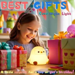 Penguin Night Light, Cute Animal Themed Gifts Decorate Kids' Bedroom with Silicone Toy Nightlights, Christmas