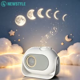 Starry Star Eclipse Projection Night Light With Music HD Focus White Noise Atmosphere Night Light For Bedroom Decor Kids Gift