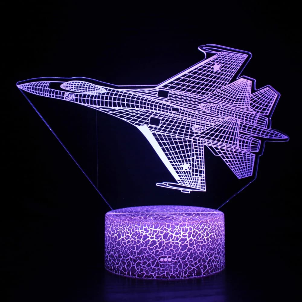 Airplane 3D Illusion Lamp LED Night Light 7 Colors USB Touch LED Table Desk Decor Lamps Gift for Kid Boy Pilot Plane Lover