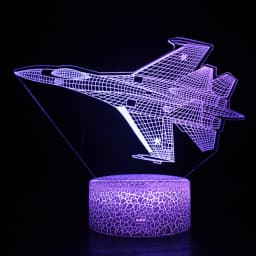 Airplane 3D Illusion Lamp LED Night Light 7 Colors USB Touch LED Table Desk Decor Lamps Gift for Kid Boy Pilot Plane Lover