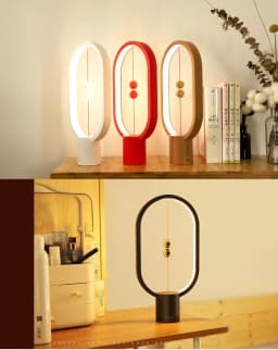 2020 Upgrade HENGPRO Balance Night Light Portable Ellipse Magnetic Mid-air Switch LED Desk Lamp Touch Dimming Home Decor