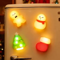 4pcs Magnetic Fridge Sticker Night Light Refrigerator Magnet Home Room Decoration Nightlight Xmas Birthday Gifts Box for Friends