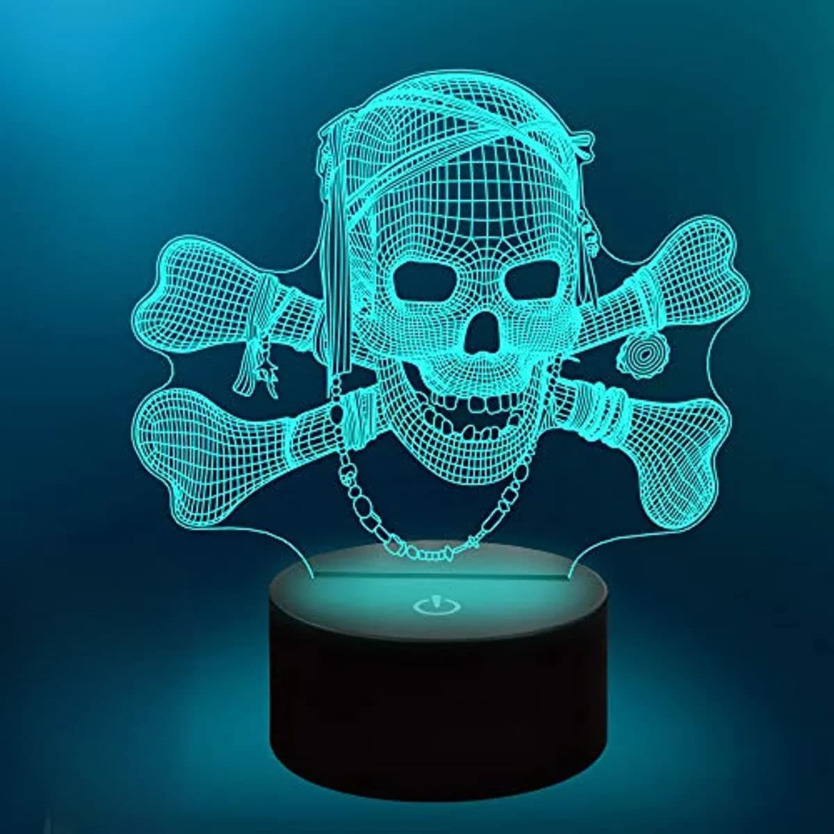 Nighdn Skull 3D Night Light Optical Illusion Bedside Lamp 7 Color Changing Bedroom Decoration Birthday Gift for Kids Boy Men