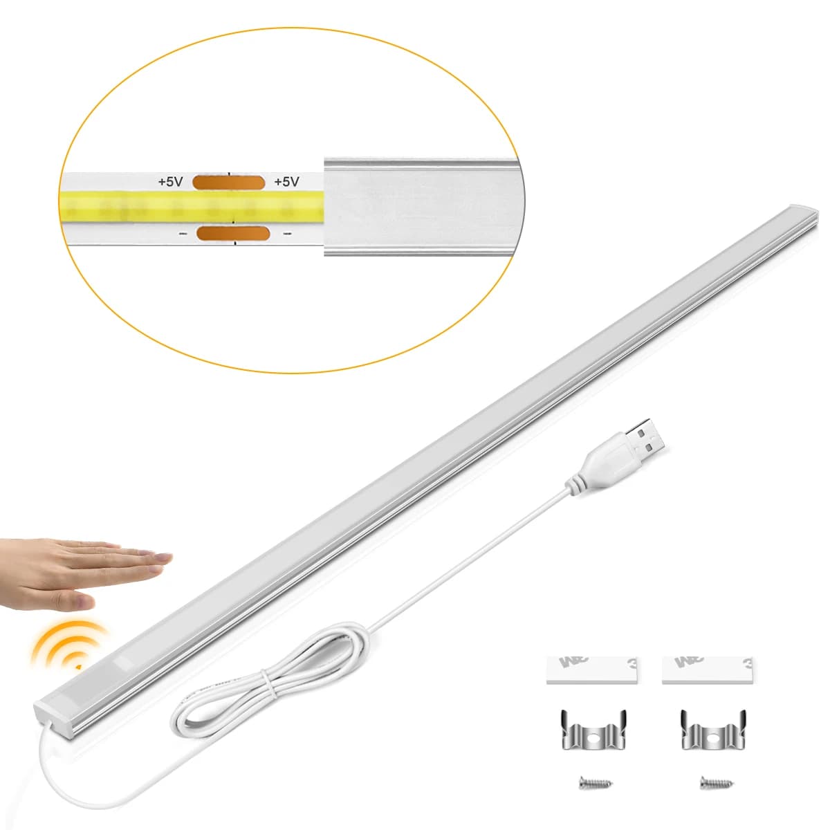 Hand Scan On Off Motion Sensor Cabinet Light COB LED Light Bar Night Light Kitchen Father's Day Gifts USB Table Lamp