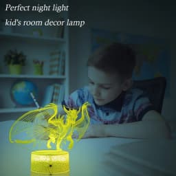 Dragon Night Light Acrylic LED USB Table Bedside Lamp Birthday Gifts Christmas Present for Boys Baby Sleep Lights Room Decor
