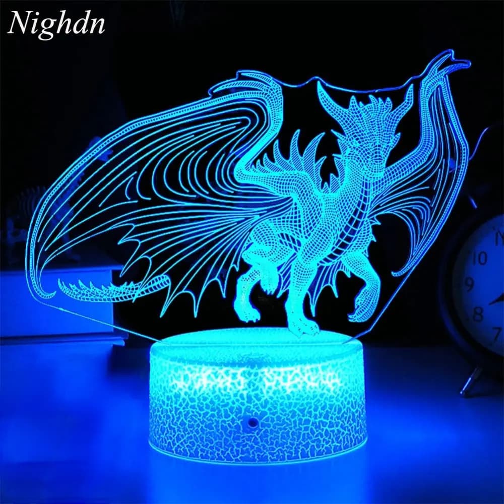 Dragon Night Light Acrylic LED USB Table Bedside Lamp Birthday Gifts Christmas Present for Boys Baby Sleep Lights Room Decor