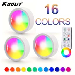 1/3 Pack LED Puck Lights,Color Changing,Battery Operated,IR Remote,Night Light,Wireless Stick on Lights,Under Cabinet Lighting