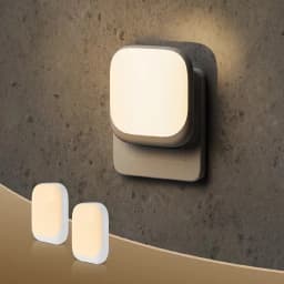 2pcs Plug-in Night Light with Light Sensor Technology, 4-Level Adjustable Brightness and Auto On/Off Function in the Dark