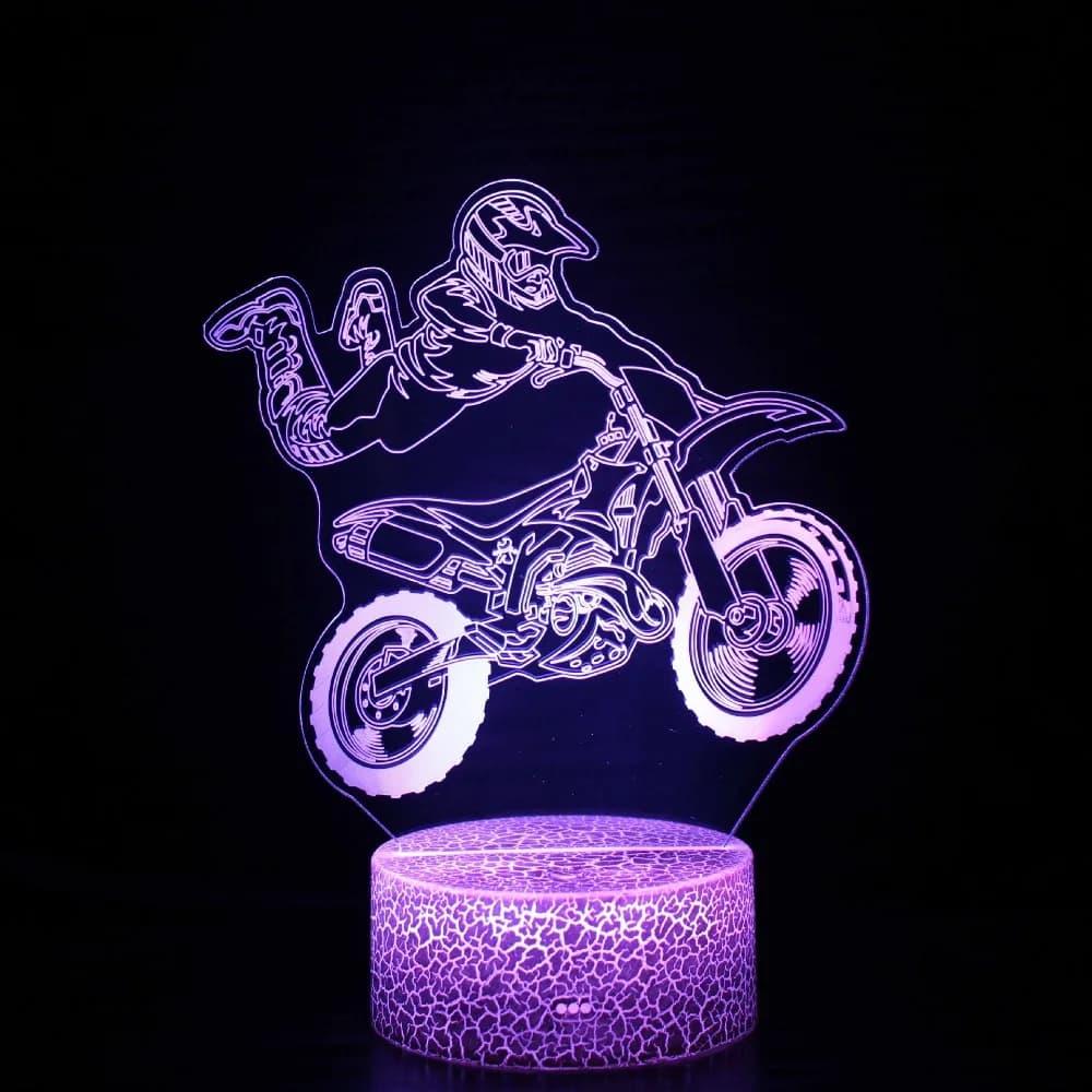 Nighdn Motorcycle 3D Night Light LED Illusion Lamp Colorful Changing Table Lamp Home Decoration Birthday Gifts for Kids Boys
