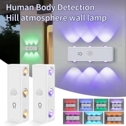 3 Colors or RGB Motion Sensor Wall Light LED Night Light USB Rechargeable Magnetic Wall Lamp Touch Dimming Bedside Stair Light