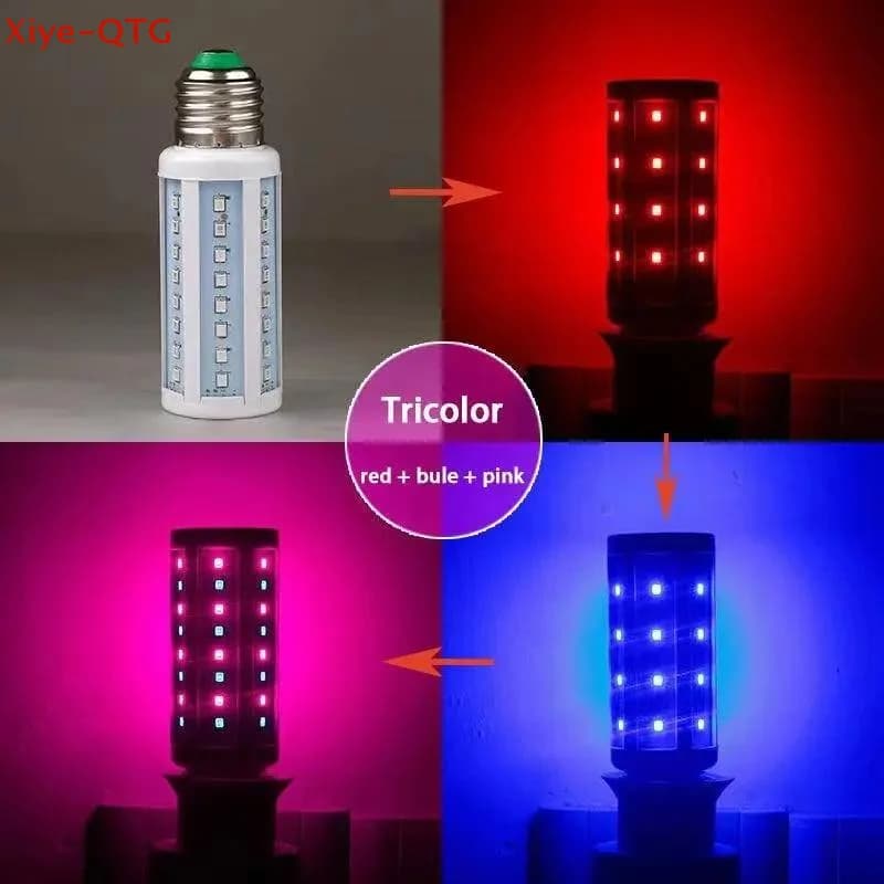 NEW Bulb E27 LED Colorful Corn Bulb 12W Pink Red Blue Green Purple Golden 7Colors Lamp AC 220V Bulb Chandelier Decoration