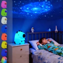 Cute Capybara LED Night Light 7 Colors Touch Cartoon Silicone Bedside Sleep Lamp for Kids Birthday Gift for Children's Room