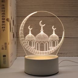 LED Night Light USB Power Muslim Festival Supplies EID Mubarak Ornaments Bedroom Home Decor Neon Lamp Ramadan Decorations 2026