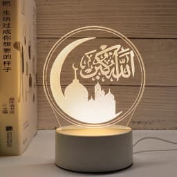 LED Night Light USB Power Muslim Festival Supplies EID Mubarak Ornaments Bedroom Home Decor Neon Lamp Ramadan Decorations 2026